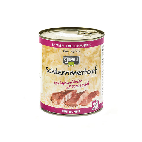 Hrana umeda pentru caini Grau cu Miel si Orez Integral 800 g